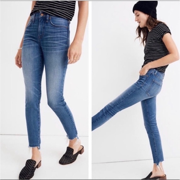 Madewell Denim - Madewell | 9” High Rise Skinny Crop Jeans Raw Hem Women’s Size 27